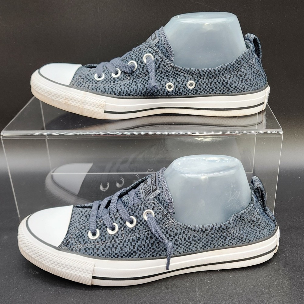 Converse 9 Blue Chuck Taylor All Star Shoreline Slip On Woven Checkered Sneakers